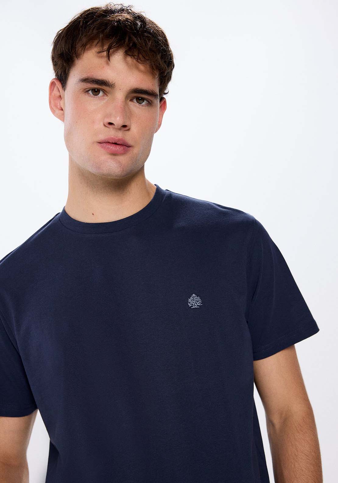 Springfield Basic round neck t-shirt - Blue 3 Shaws Department Stores
