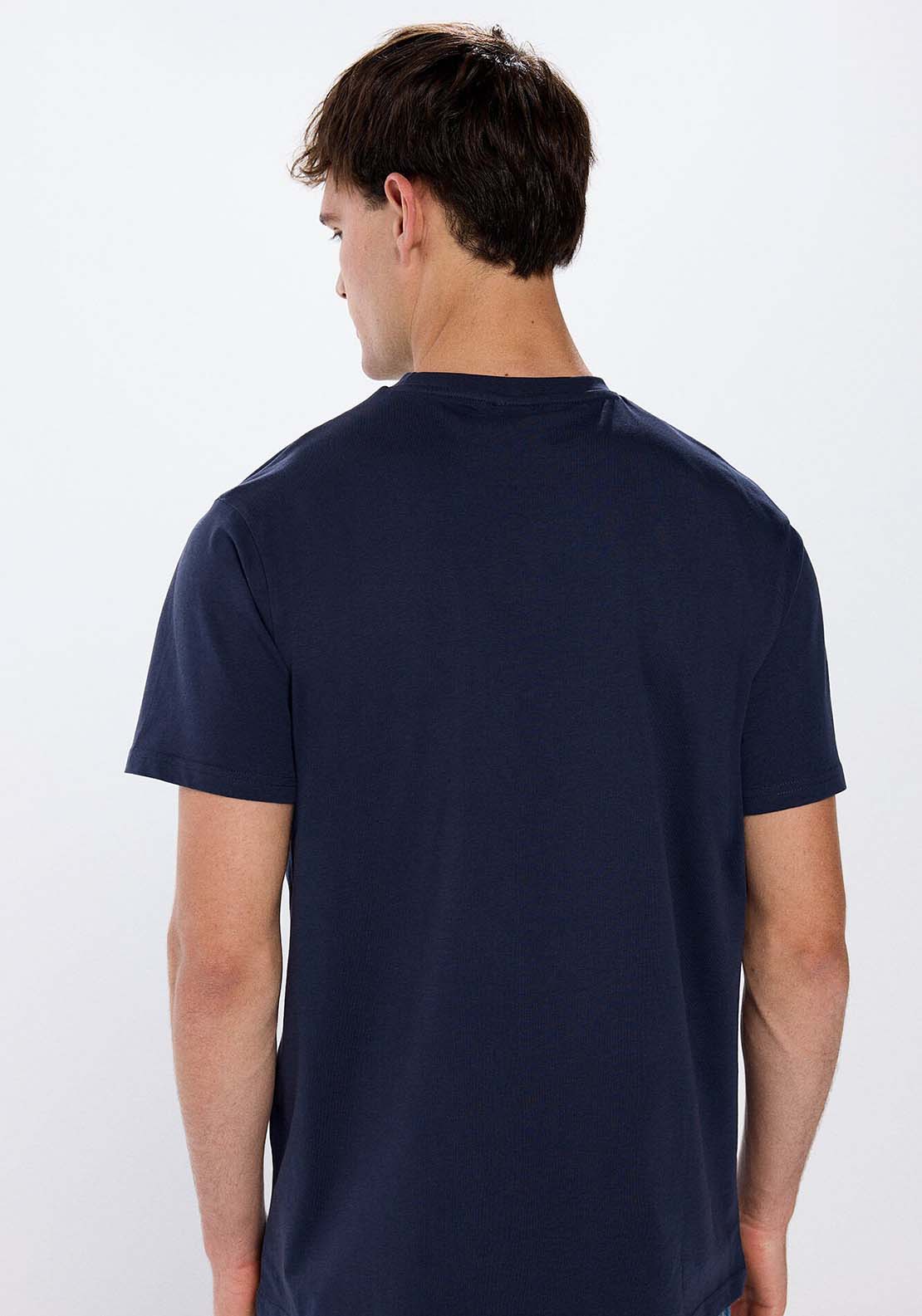 Springfield Basic round neck t-shirt - Blue 2 Shaws Department Stores