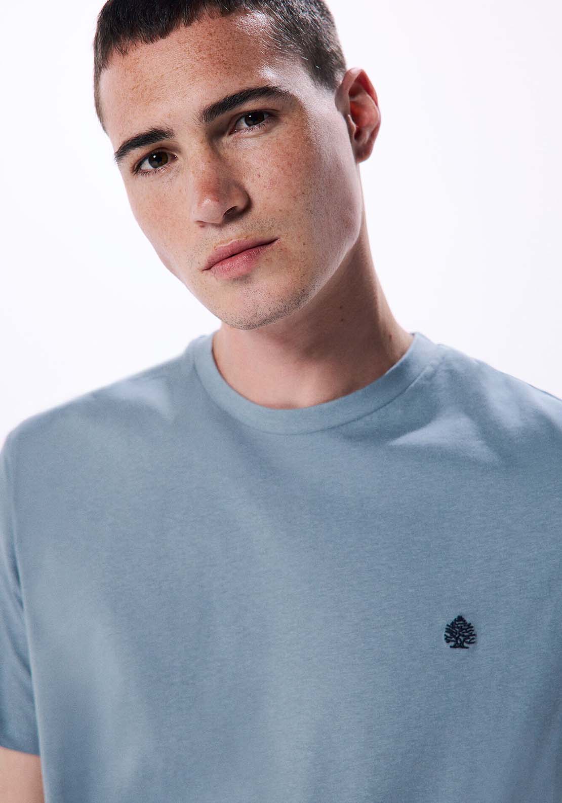 Springfield Basic round neck t-shirt - Blue 3 Shaws Department Stores