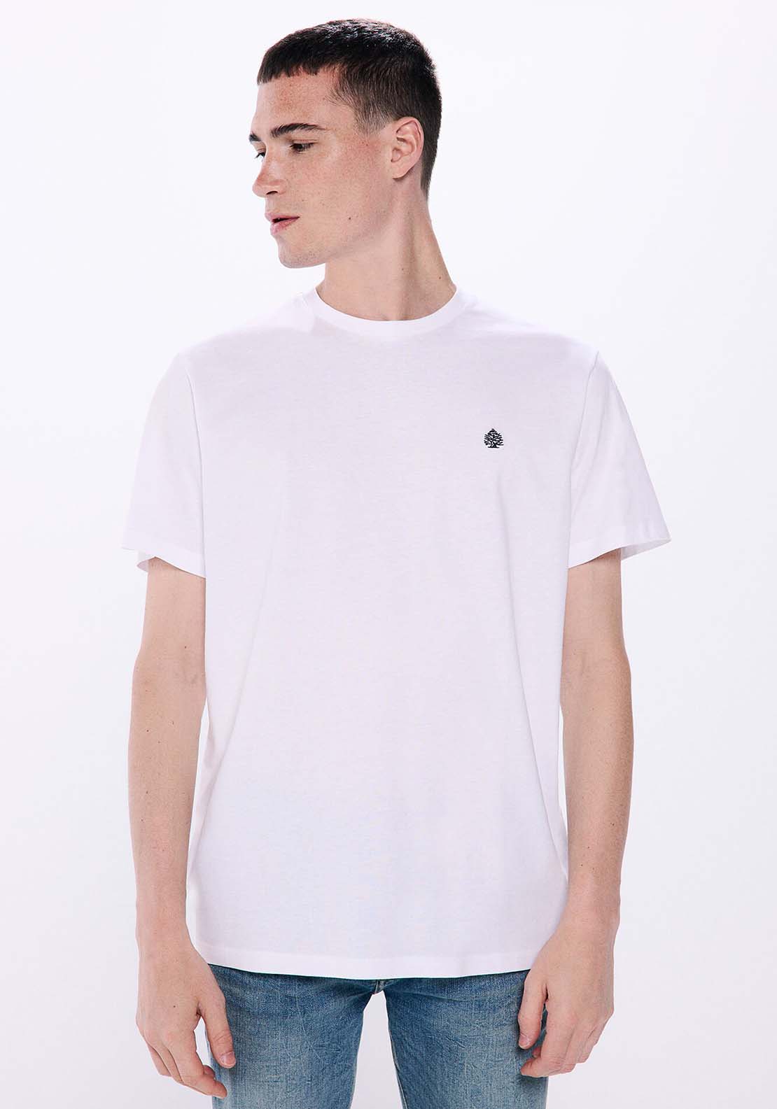 Springfield Basic round neck t-shirt - White 1 Shaws Department Stores