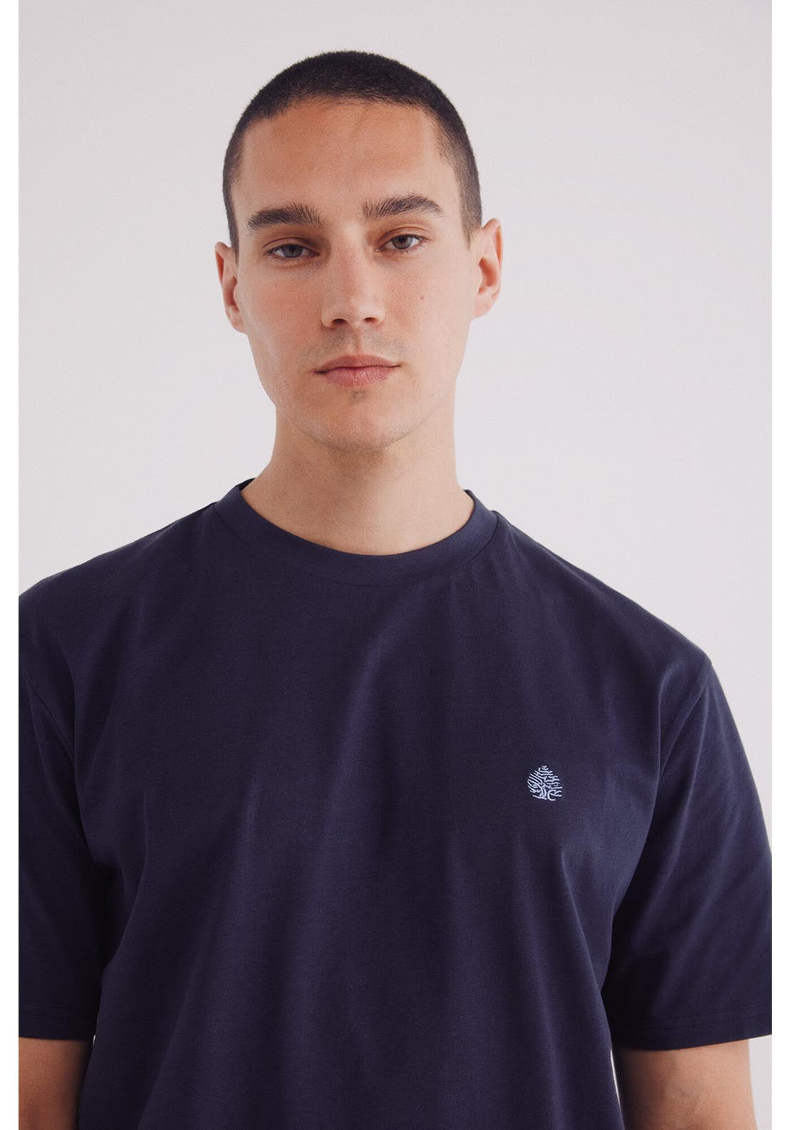 Springfield Basic Round Neck T-Shirt - Blue 3 Shaws Department Stores