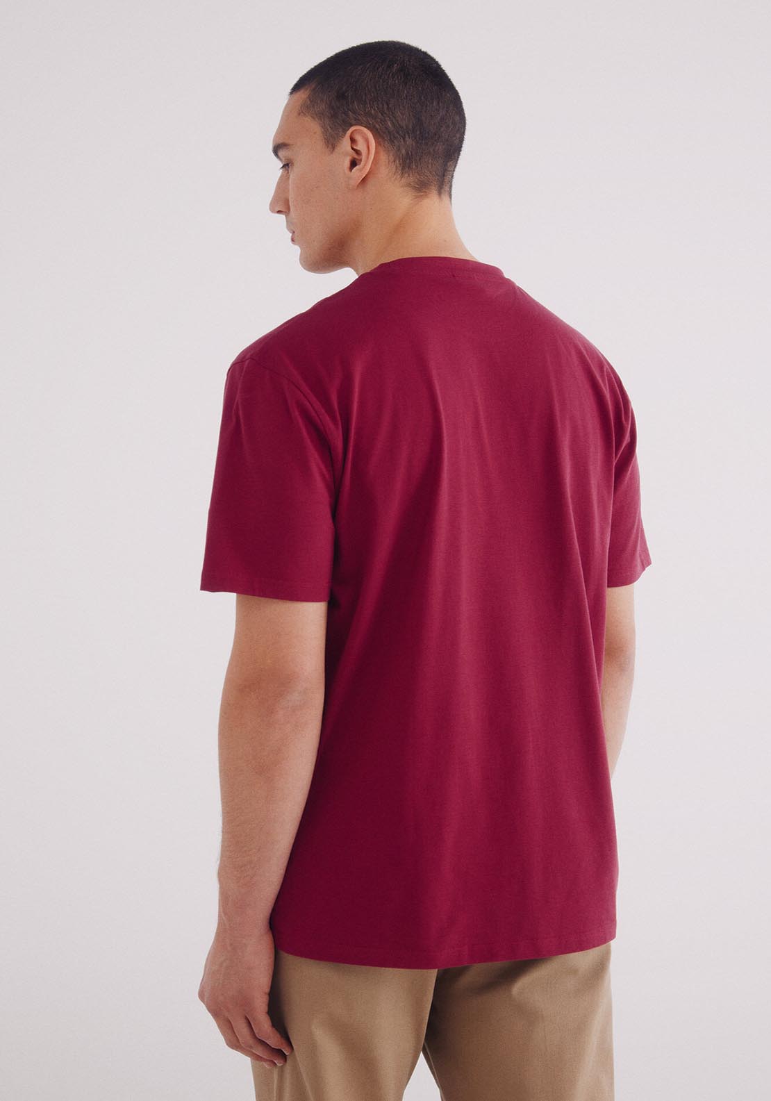 Springfield Basic Round Neck T-Shirt - Red 2 Shaws Department Stores