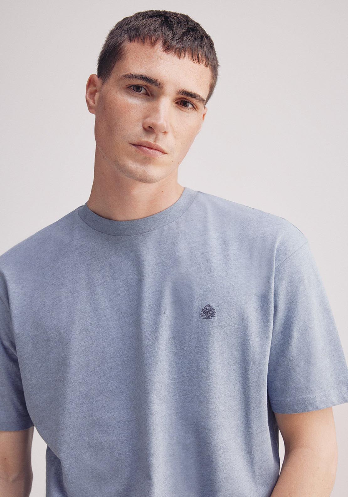 Springfield Basic Melange T-Shirt - Blue 2 Shaws Department Stores