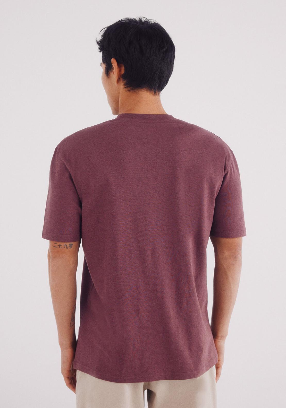 Springfield Basic Melange T-Shirt - Wine 4 Shaws Department Stores