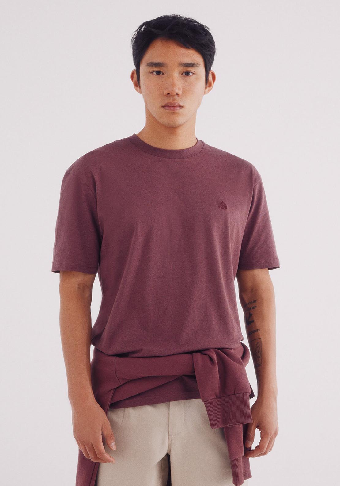 Springfield Basic Melange T-Shirt - Wine 1 Shaws Department Stores
