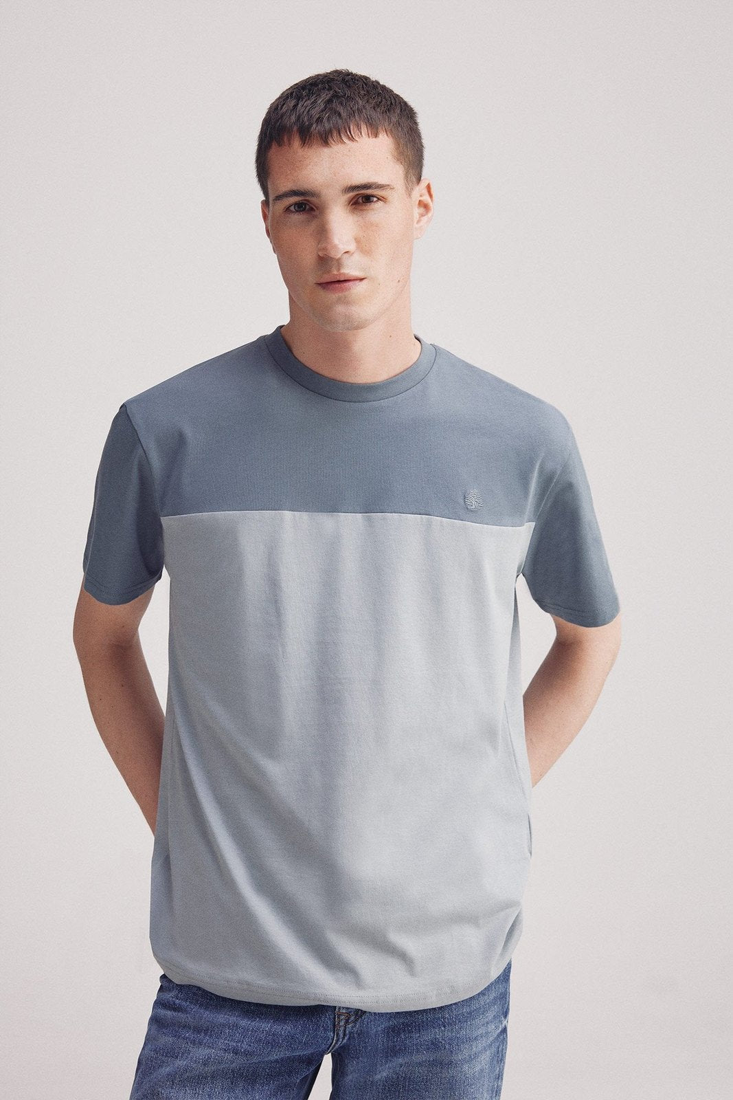 Springfield Micro-striped T-shirt - Blue 3 Shaws Department Stores