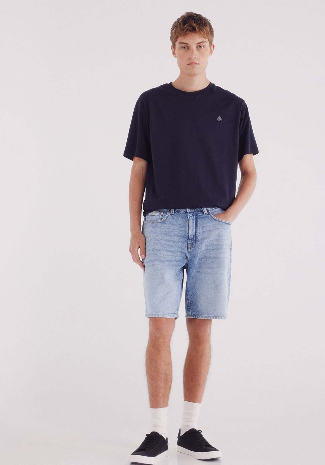 Basic Round Neck T-Shirt - Blue