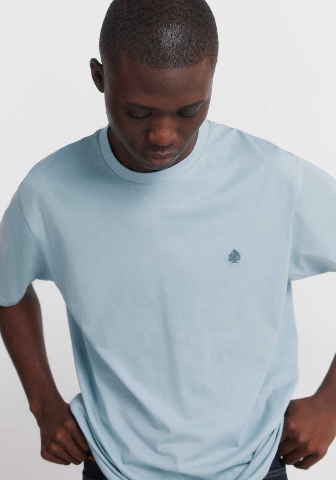 100% Cotton Basic Logo T-Shirt - Blue