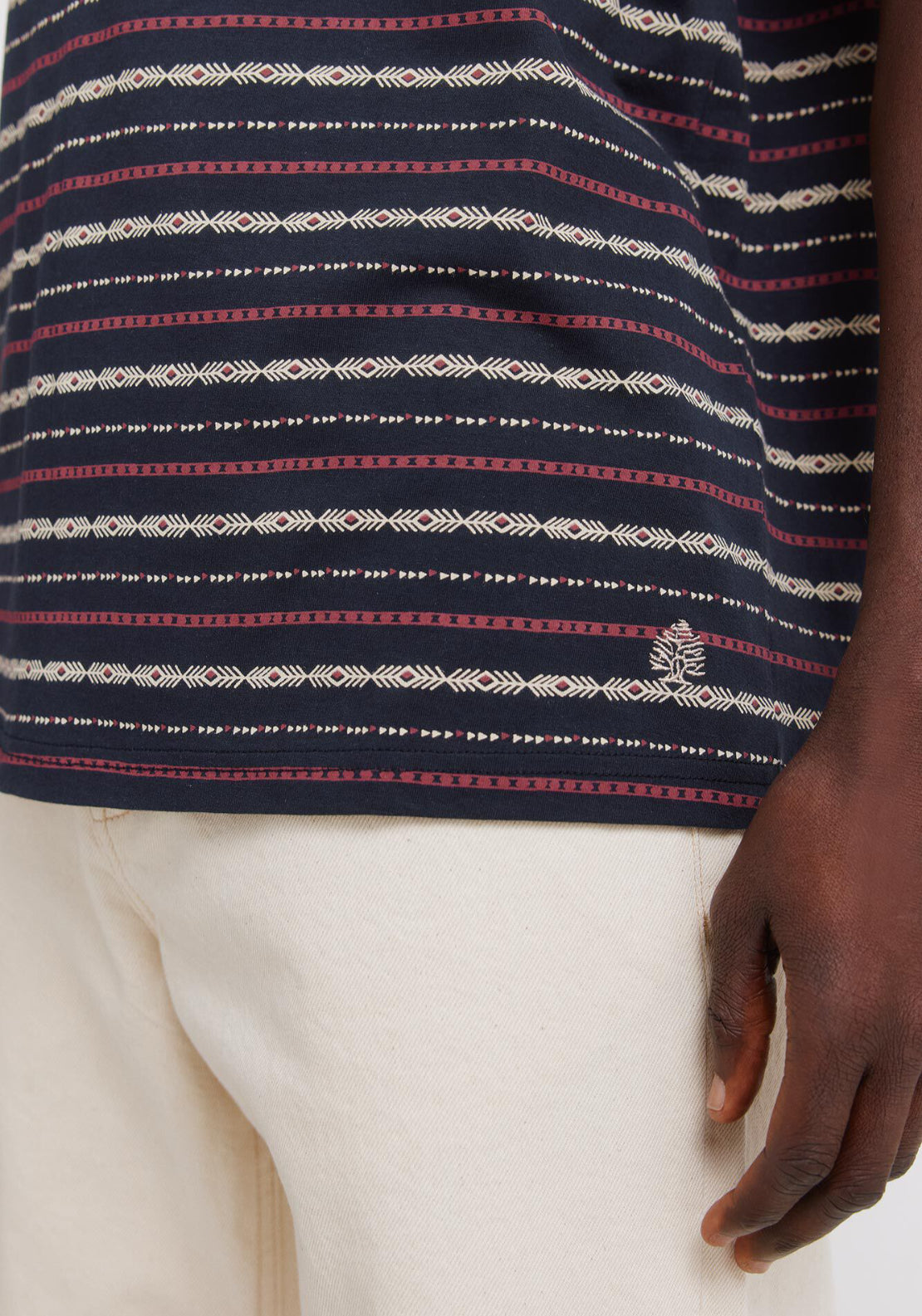 100% Cotton Basic Print T-shirt - Blue