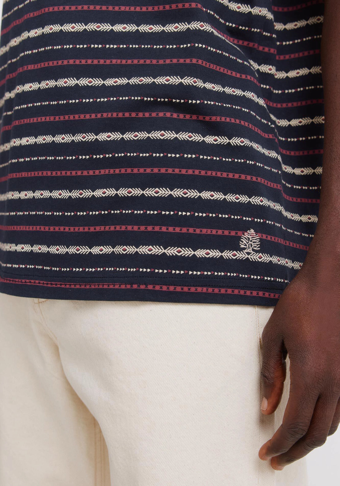 100% Cotton Basic Print T-shirt - Blue