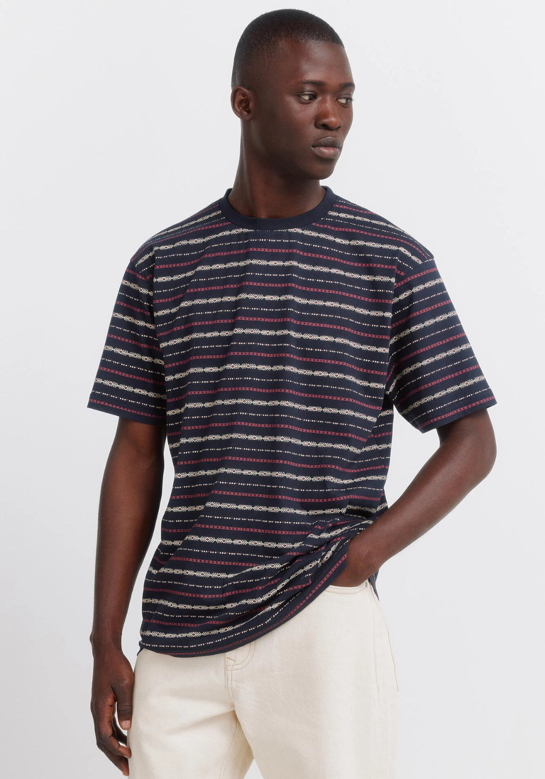 100% Cotton Basic Print T-shirt - Blue