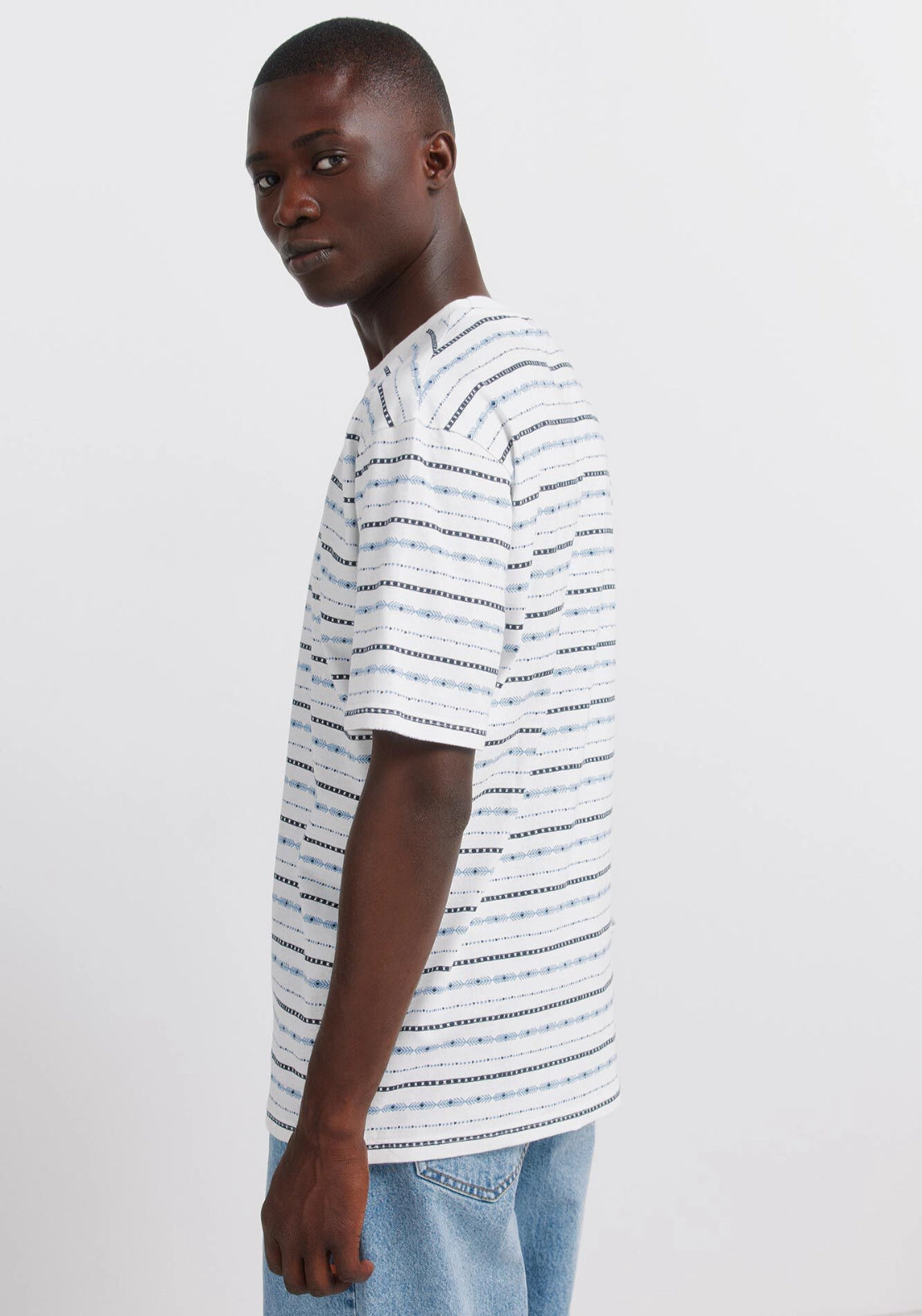 100% Cotton Basic Print T-shirt - White