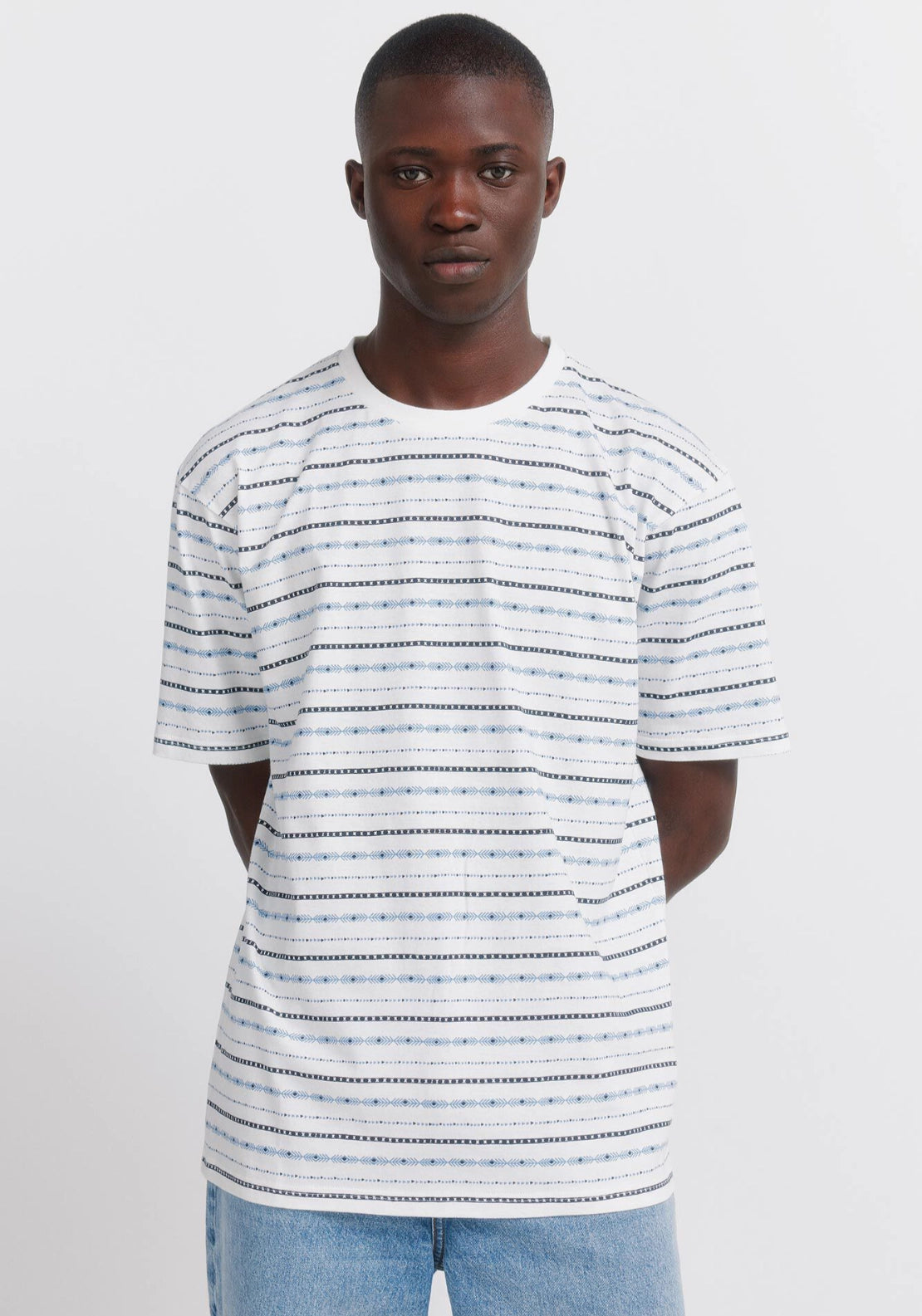 100% Cotton Basic Print T-shirt - White