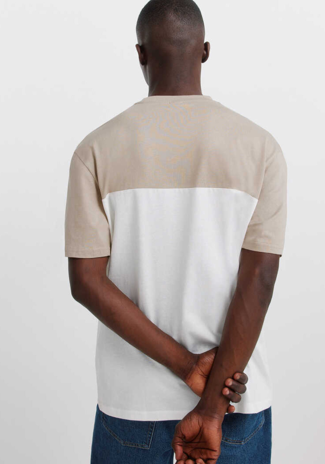 Colour Block T-Shirt - Beige