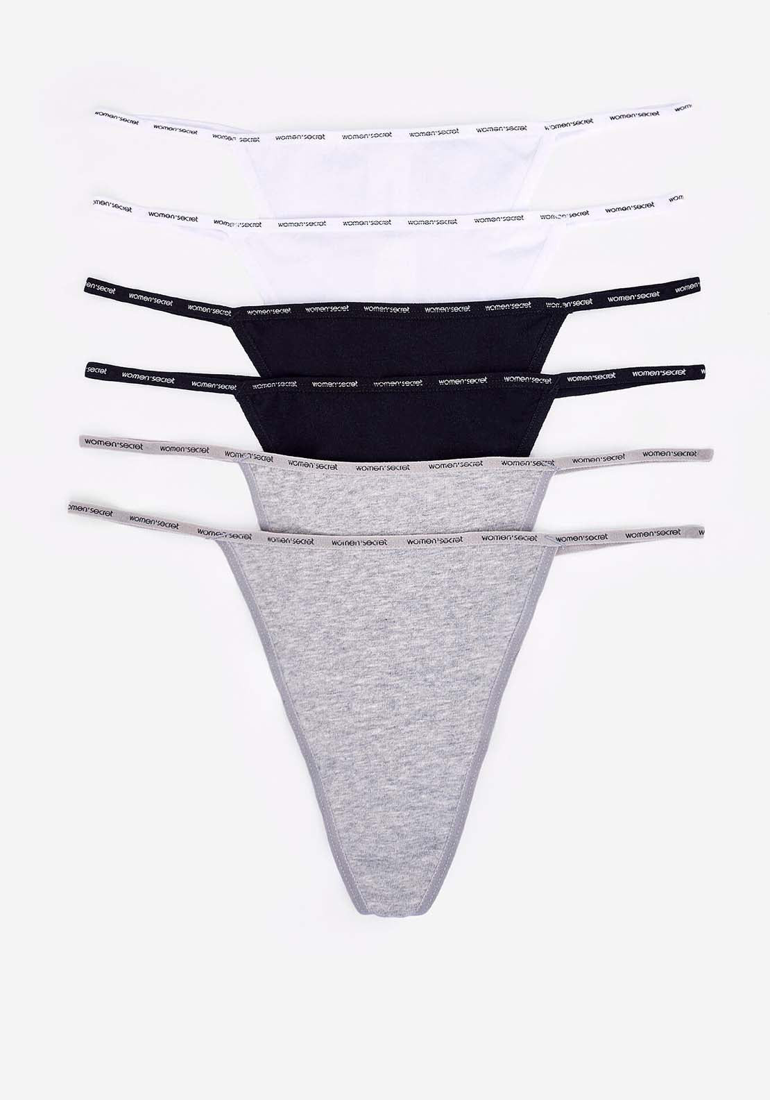 Essential Cotton Side String Thong Pack 6 - Multicolour