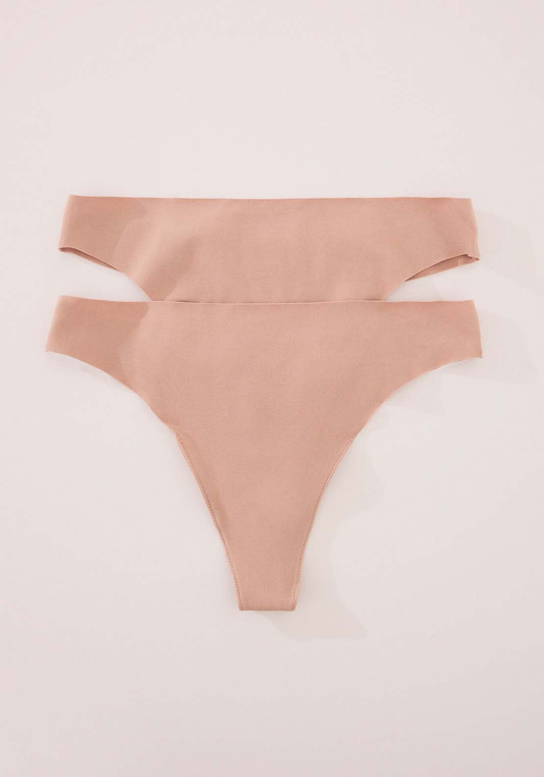 Essential Cotton Invisible Thong - Brown