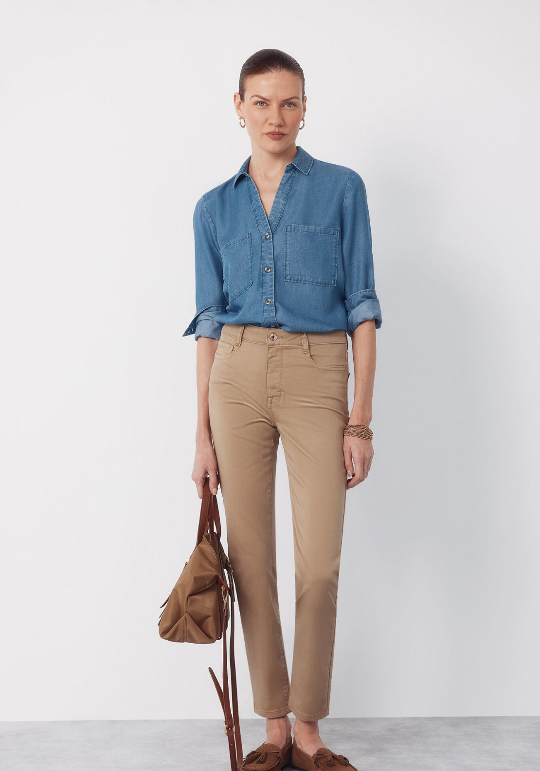 Cortefiel Skinny Jeans Sensational Color - Brown 5 Shaws Department Stores