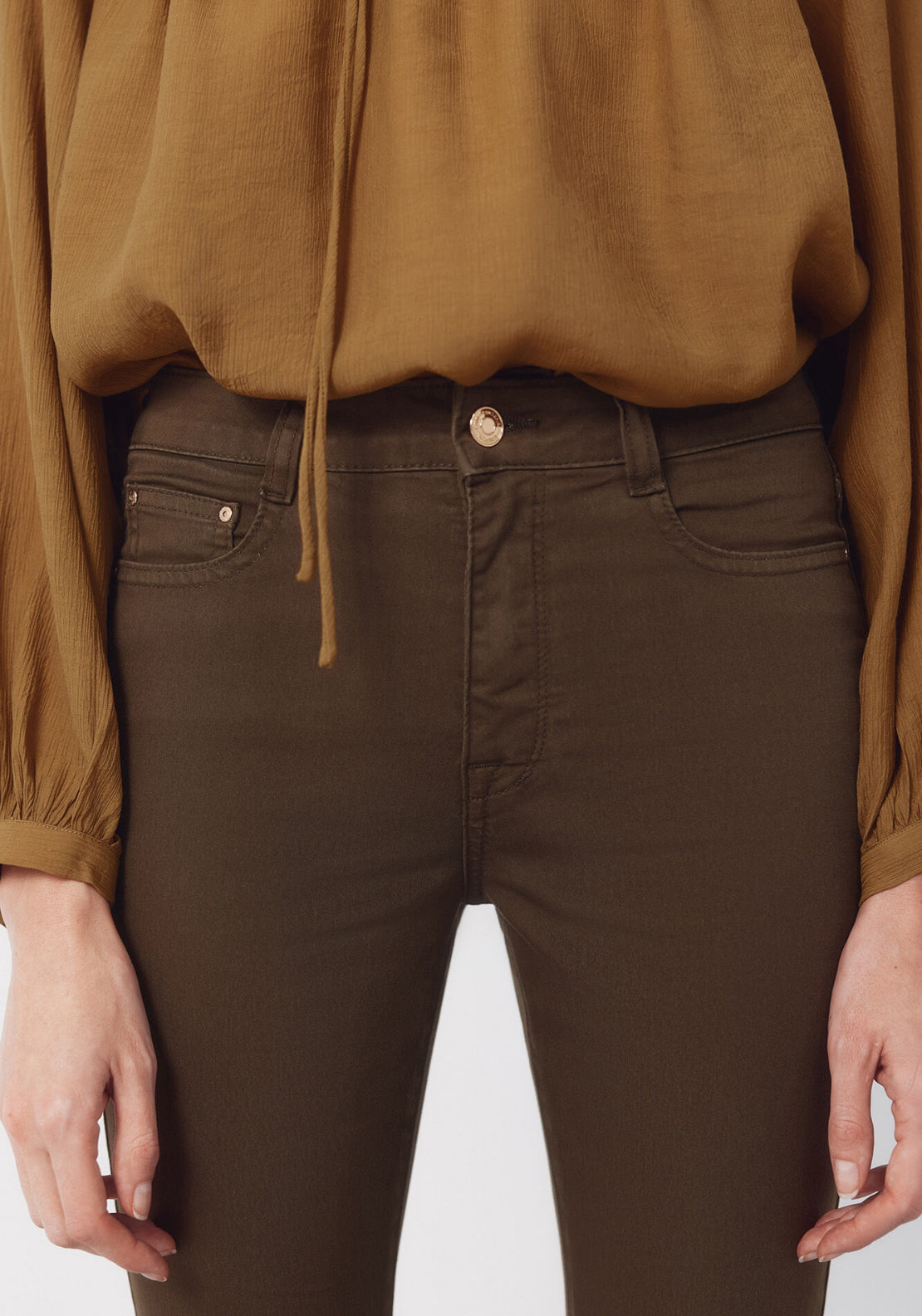 Cortefiel Skinny Jeans Sensational Color - Green 3 Shaws Department Stores