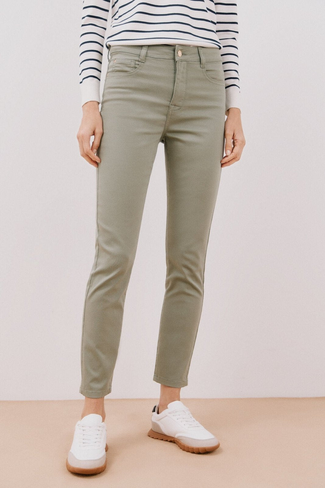 Cortefiel Sensational color jeans - Medium Khaki 1 Shaws Department Stores