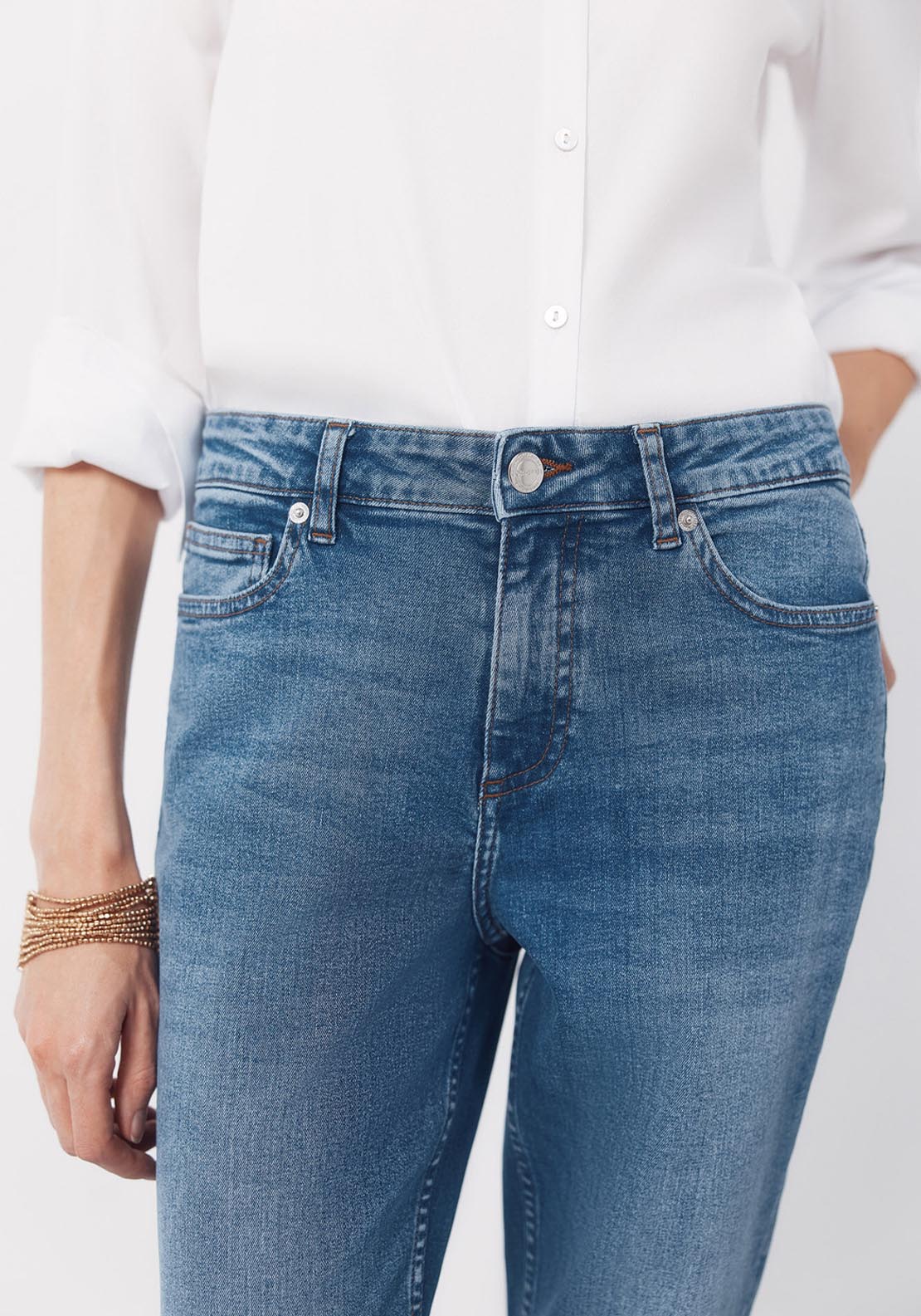 Cortefiel Mid Rise Straight Jeans - Blue 4 Shaws Department Stores