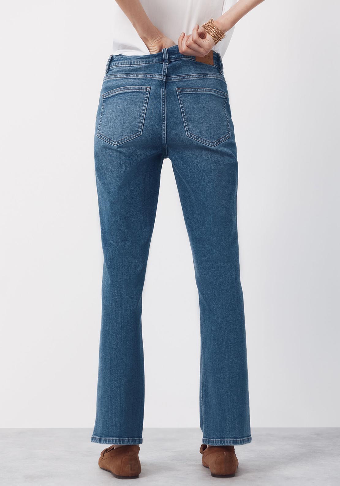 Cortefiel Mid Rise Straight Jeans - Blue 2 Shaws Department Stores