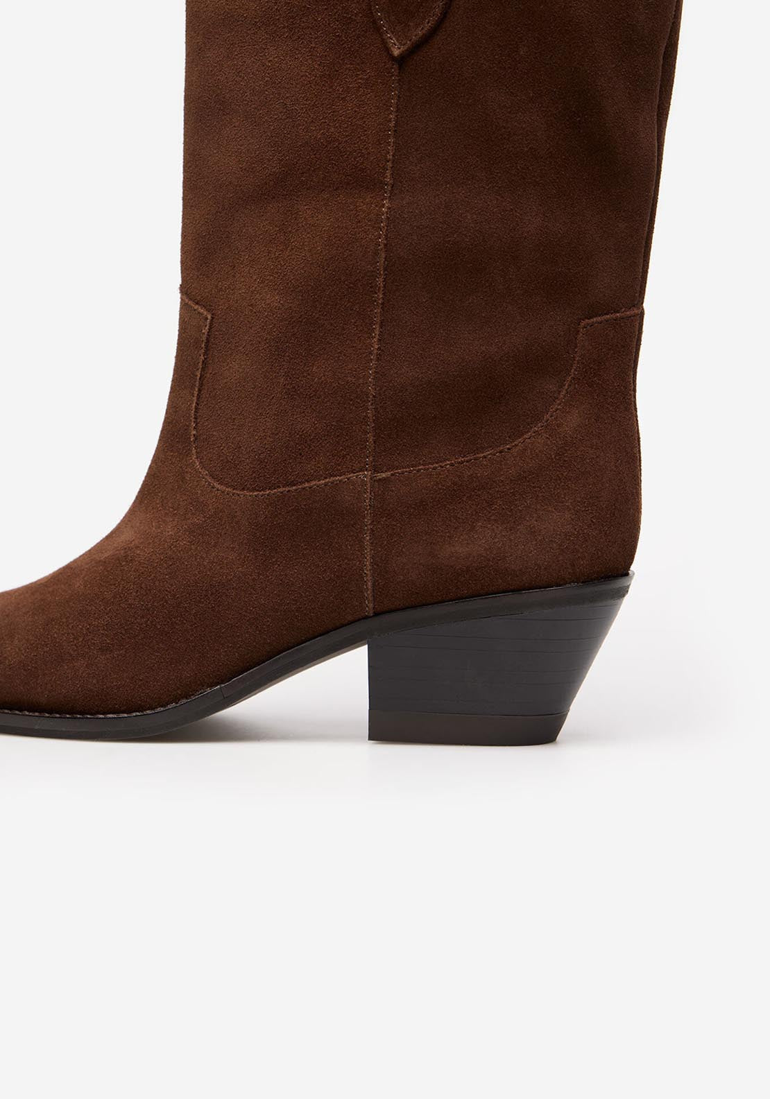 Cortefiel Split Leather Cowboy Boots - Brown 3 Shaws Department Stores