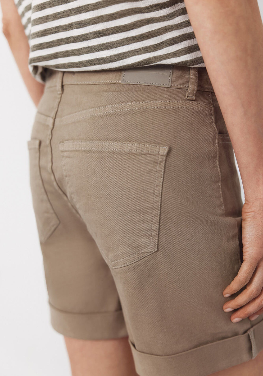 Cortefiel Upturned Cuff Denim Shorts - Green 3 Shaws Department Stores