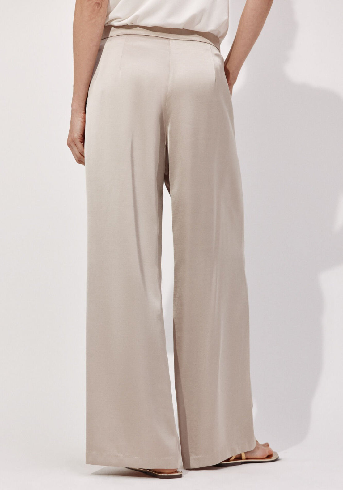 Cortefiel Palazzo Trousers With Pleats - Beige 2 Shaws Department Stores