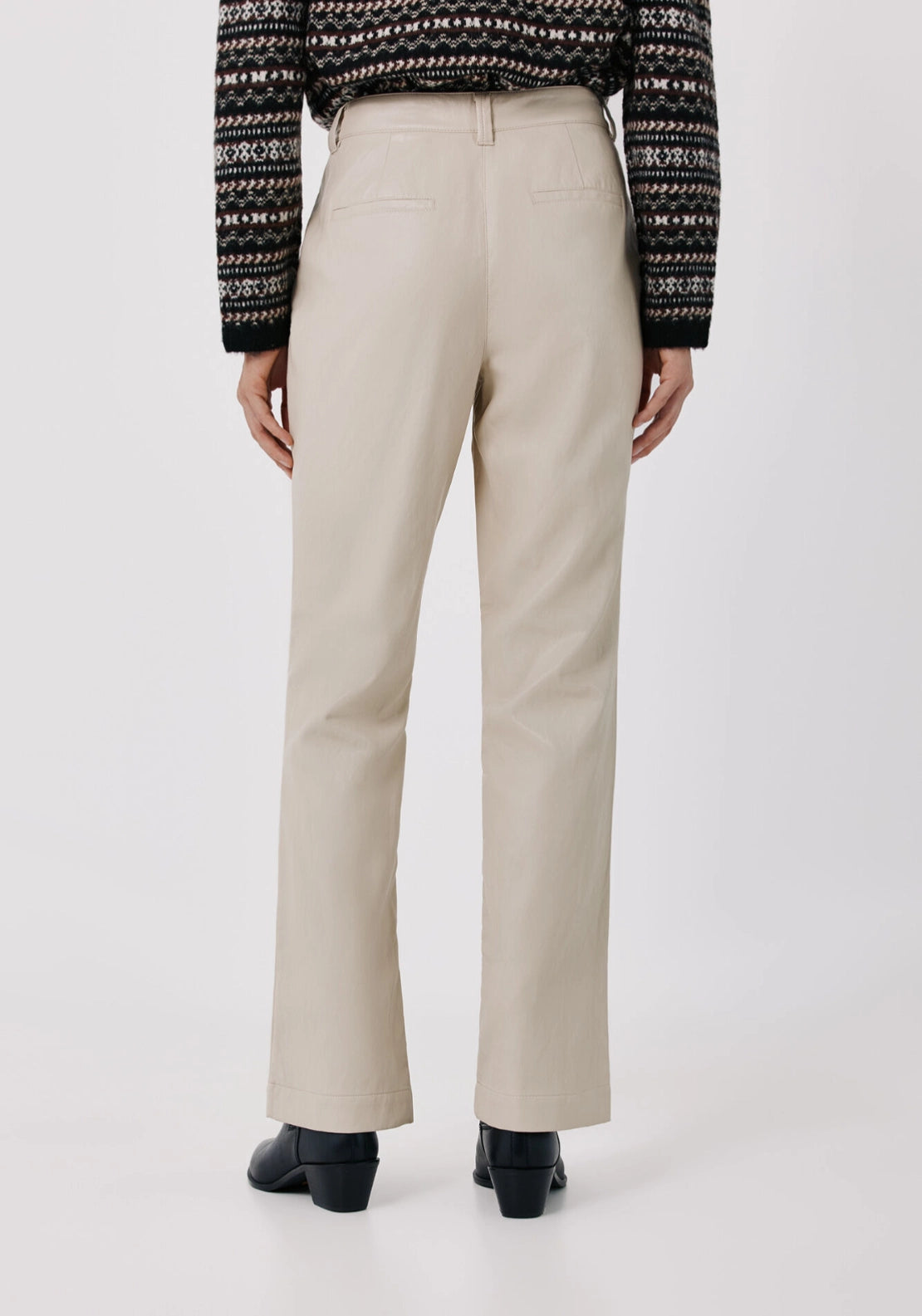 Faux Leather Trousers - Ivory