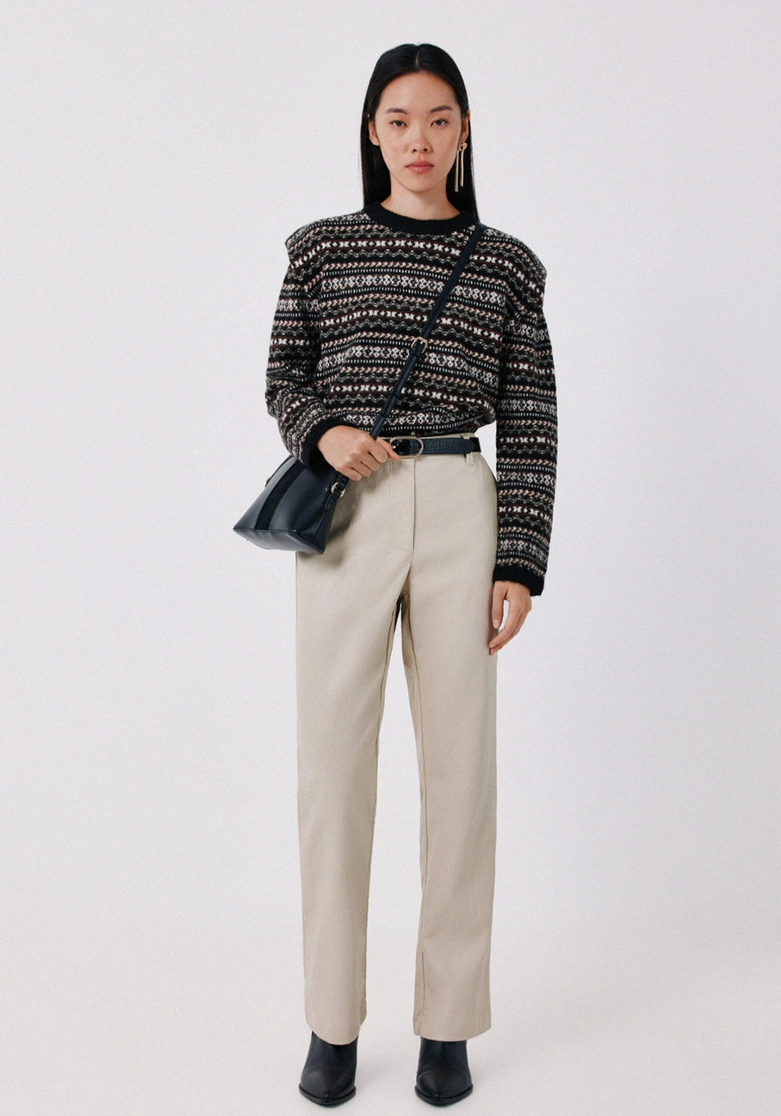 Faux Leather Trousers - Ivory