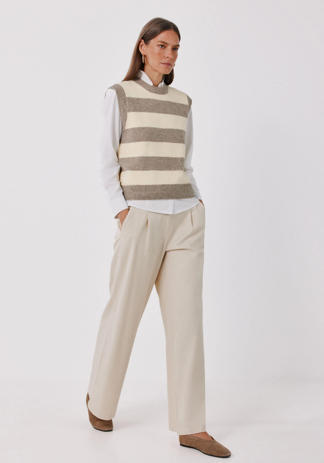 Tailored Serge Trousers - Ivory
