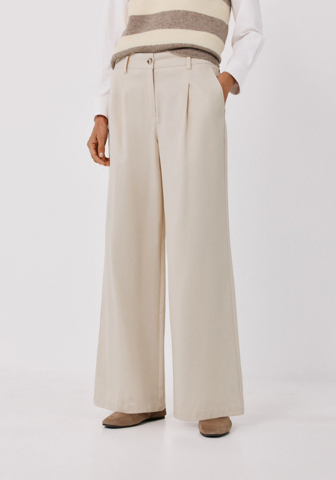 Tailored Serge Trousers - Ivory