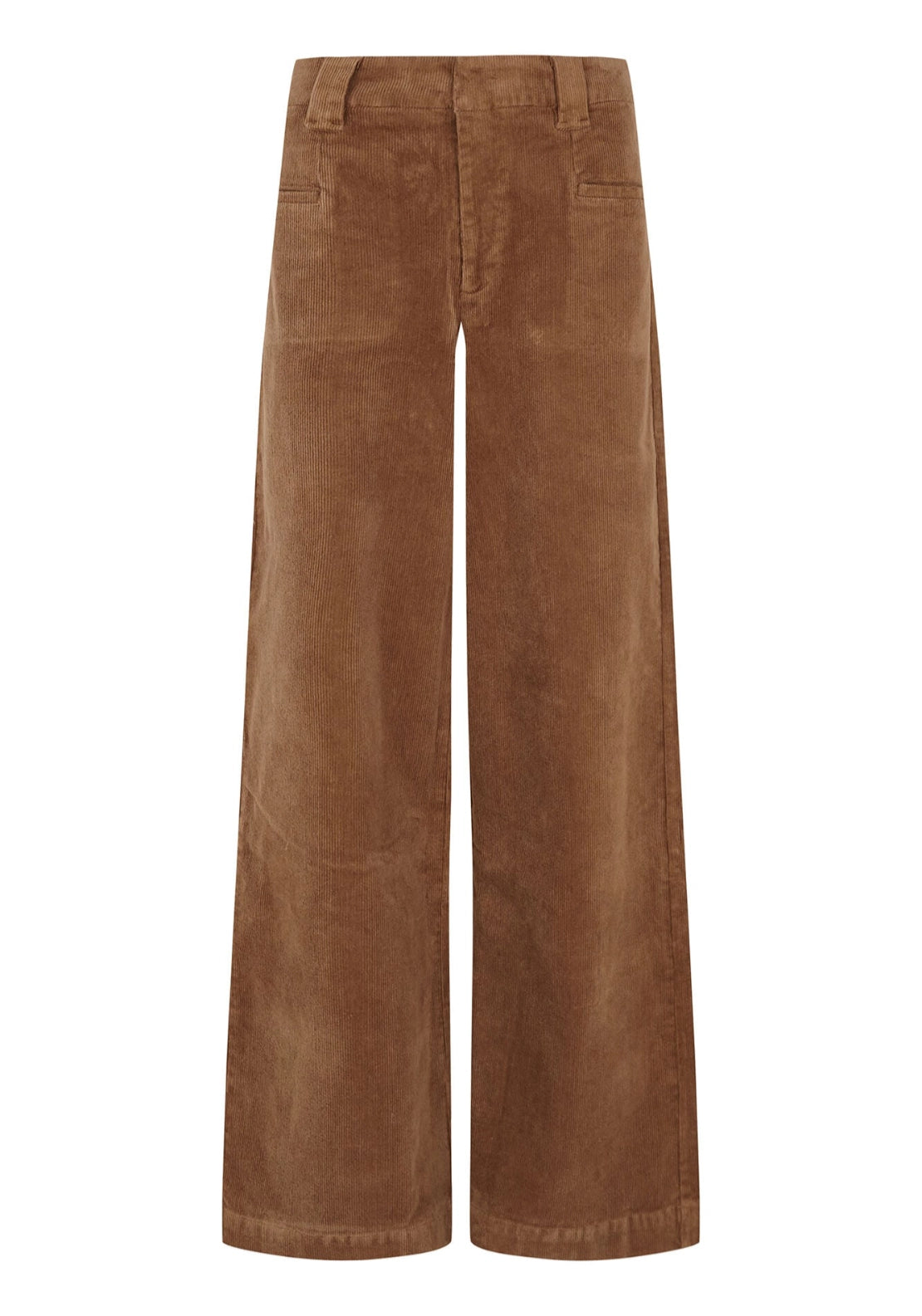 Wide Leg Corduroy Trousers - Beige/camel