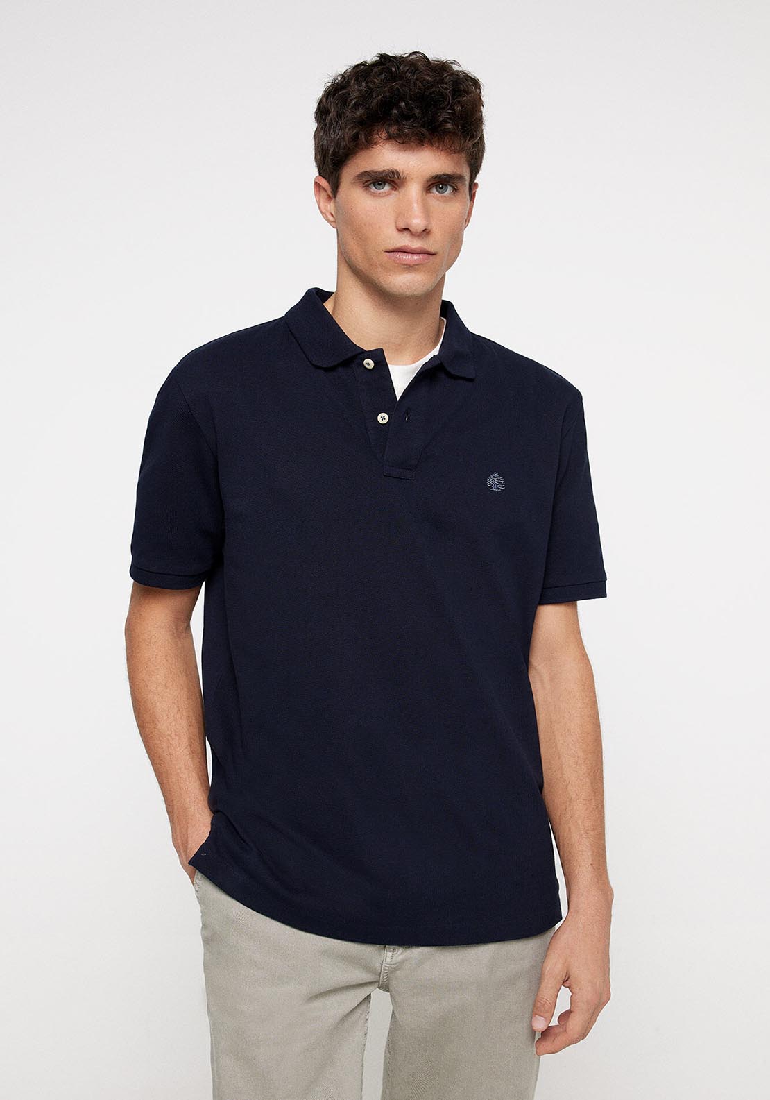 Springfield Basic piqué polo shirt - Navy 1 Shaws Department Stores