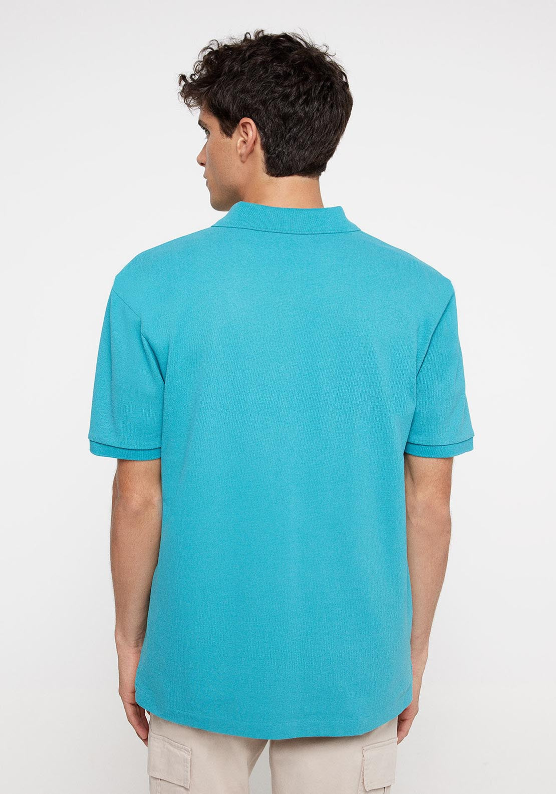 Springfield Basic piqué polo shirt - Blue 4 Shaws Department Stores
