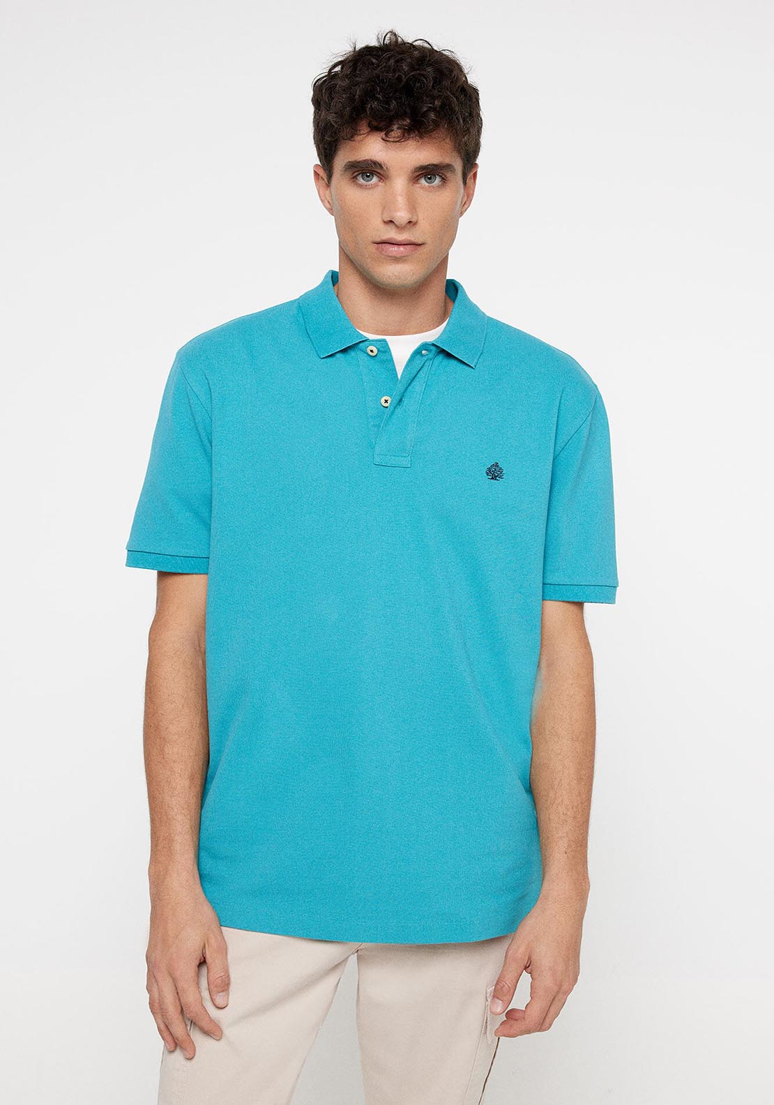 Springfield Basic piqué polo shirt - Blue 1 Shaws Department Stores