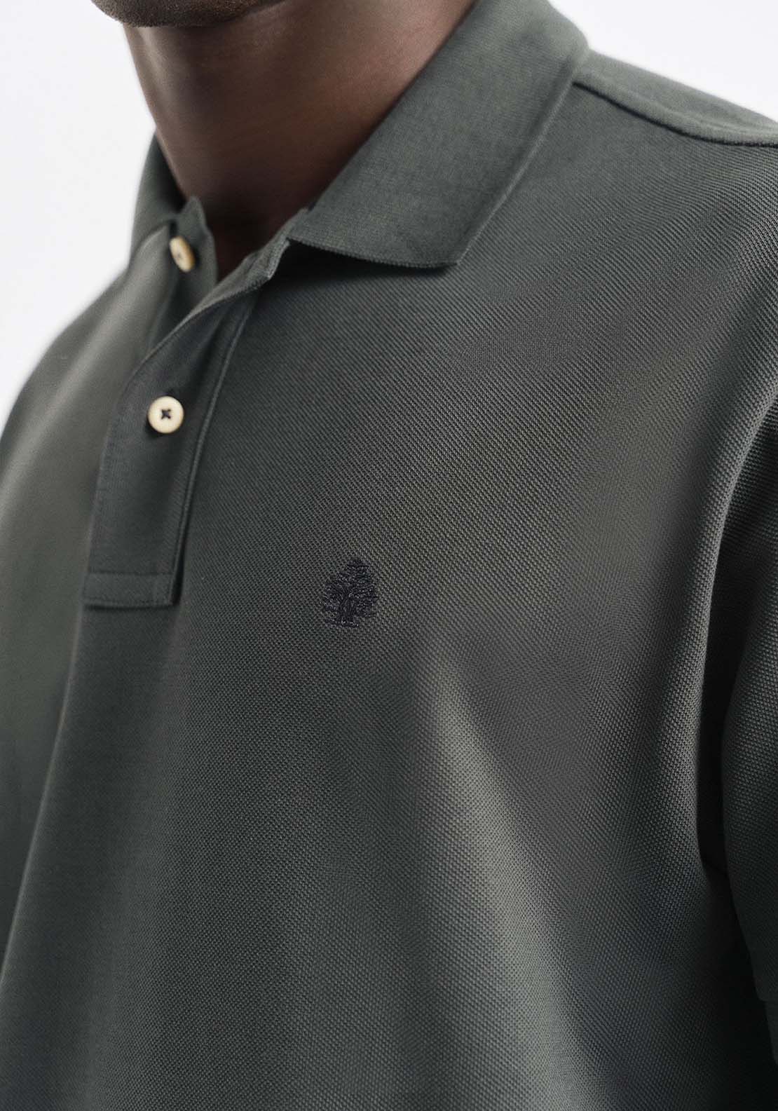 Springfield Regular fit basic piqué polo - Green 4 Shaws Department Stores