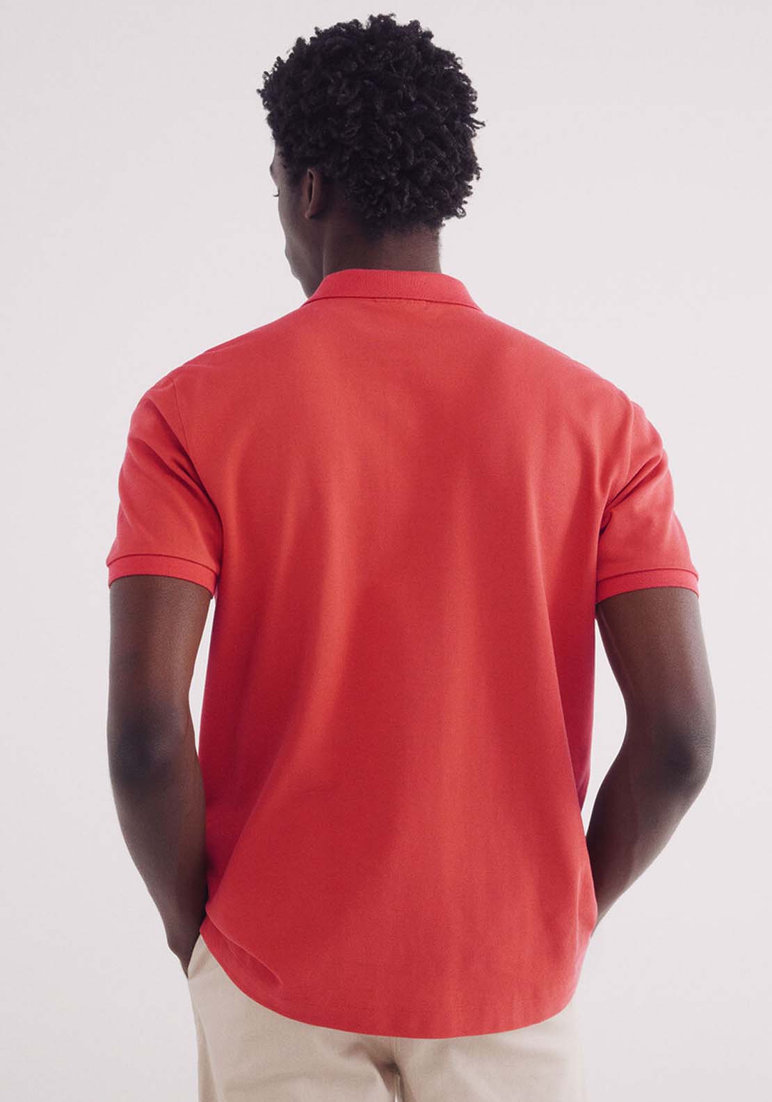 Springfield Essential Regular Fit Piqué Polo Shirt - Red 5 Shaws Department Stores