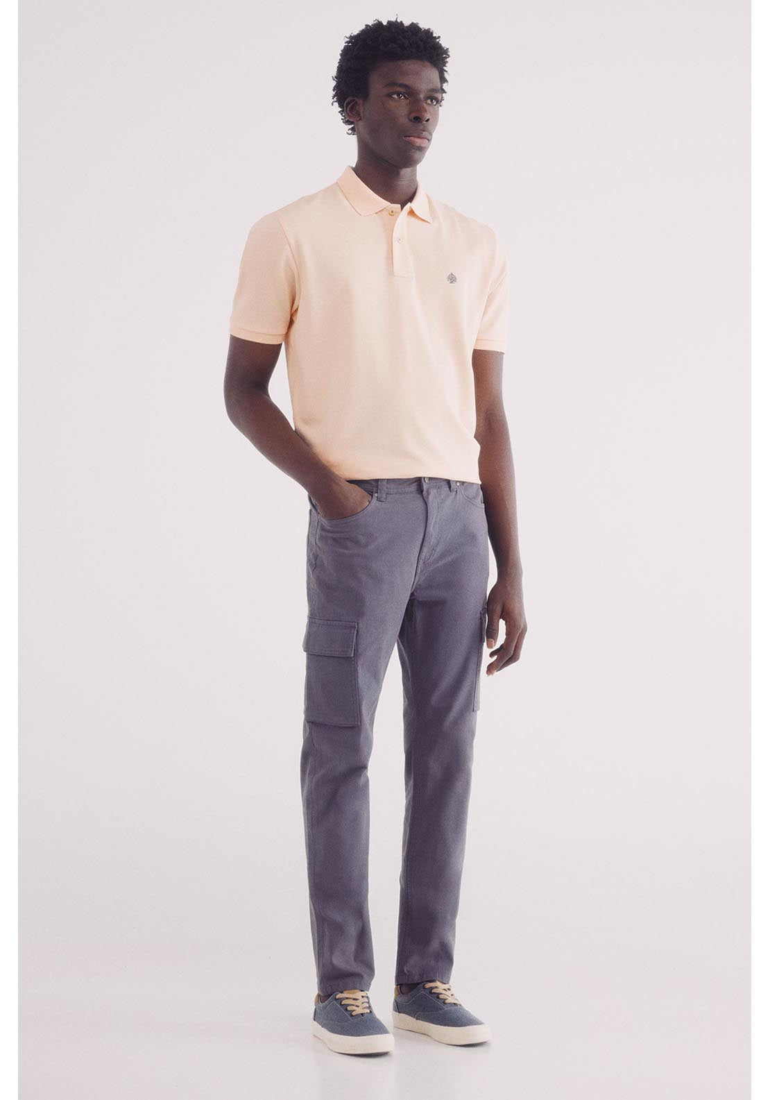 Springfield Essential Regular Fit Piqué Polo Shirt - Coral 4 Shaws Department Stores