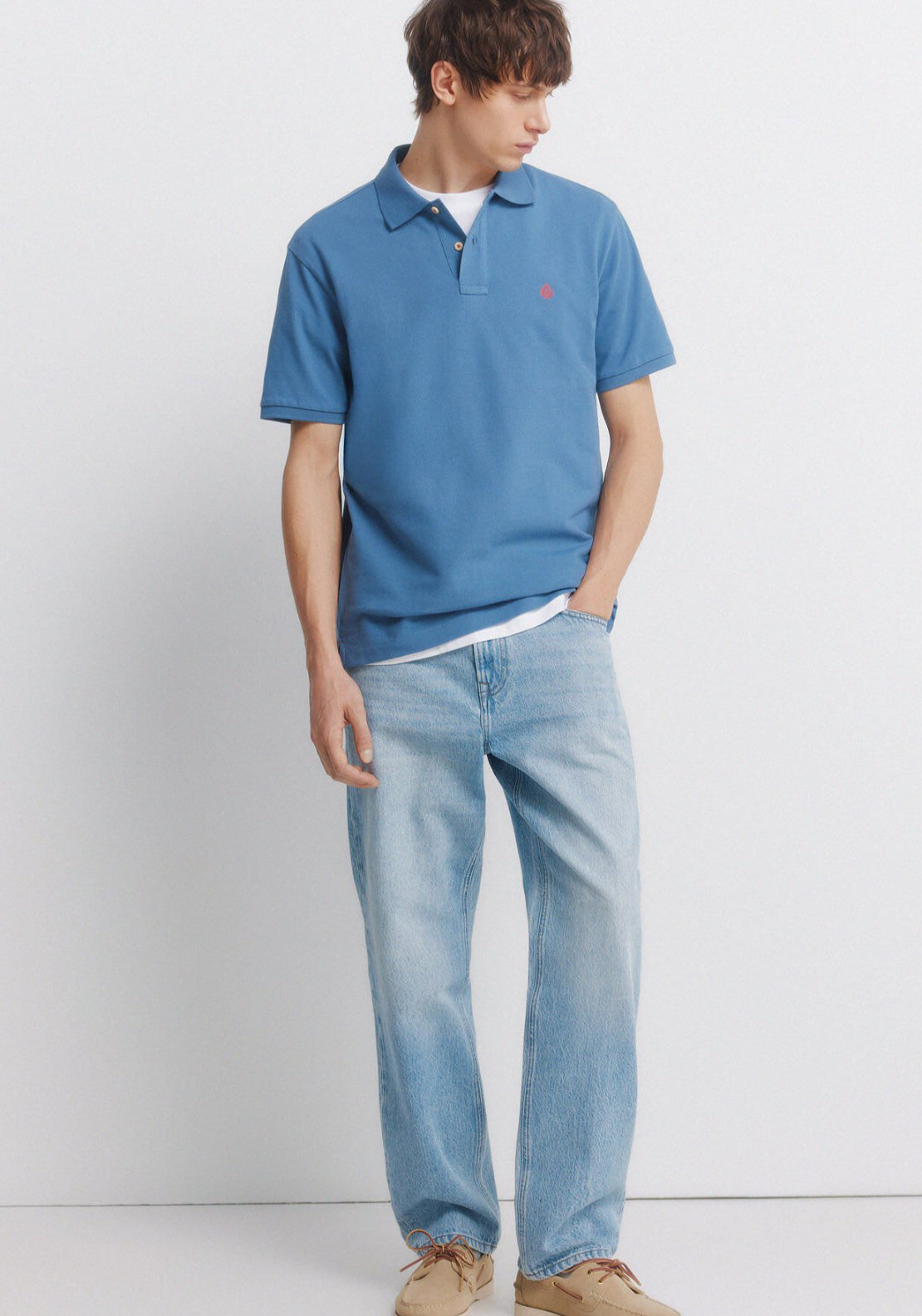 Basic Polo Shirt Regular Fit - Medium Blue