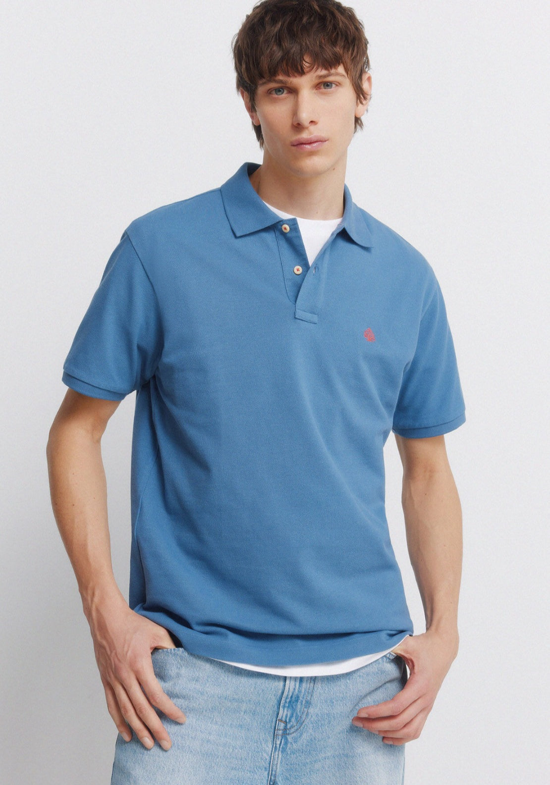 Basic Polo Shirt Regular Fit - Medium Blue