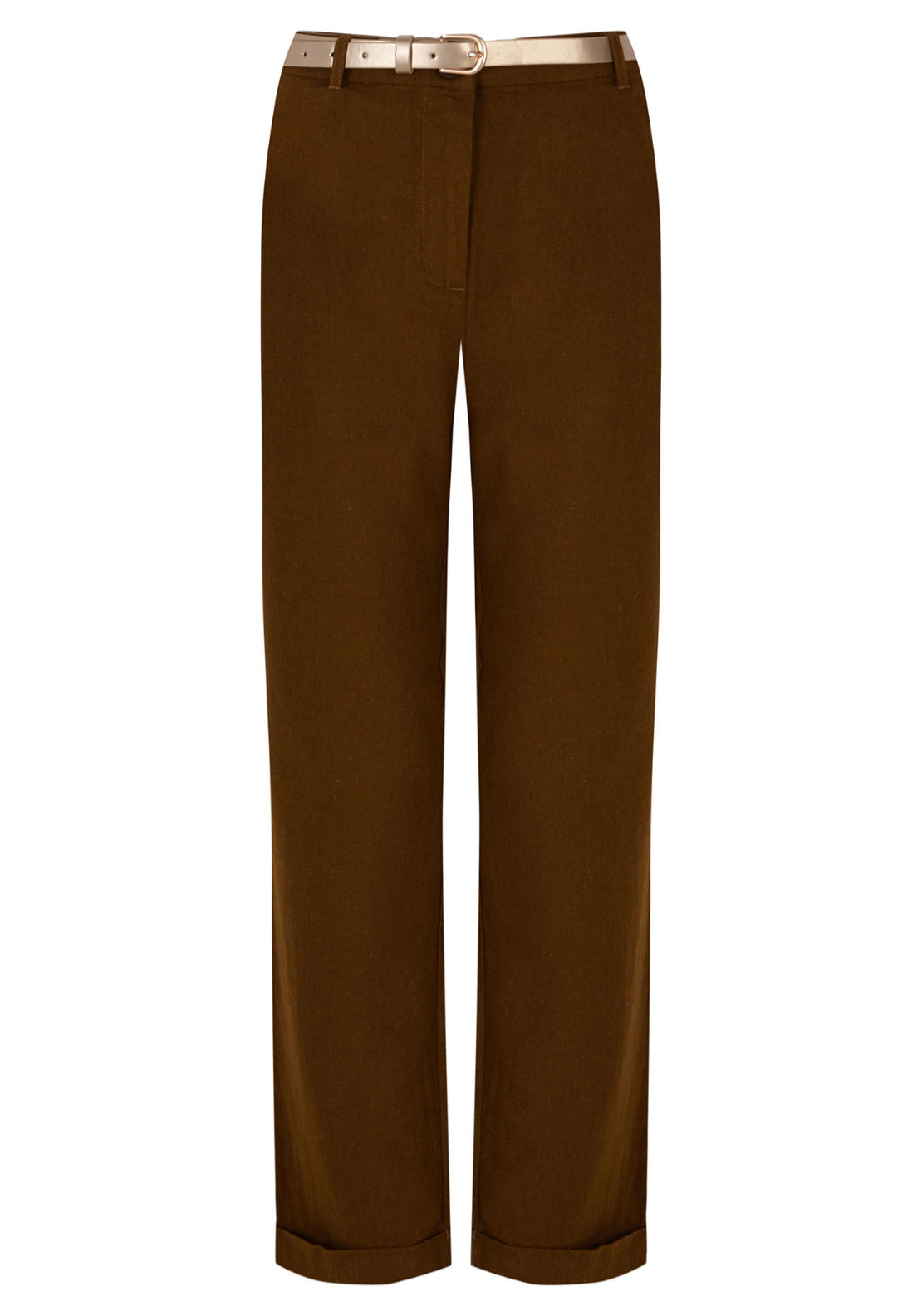Cortefiel Linen Trousers - Green 1 Shaws Department Stores