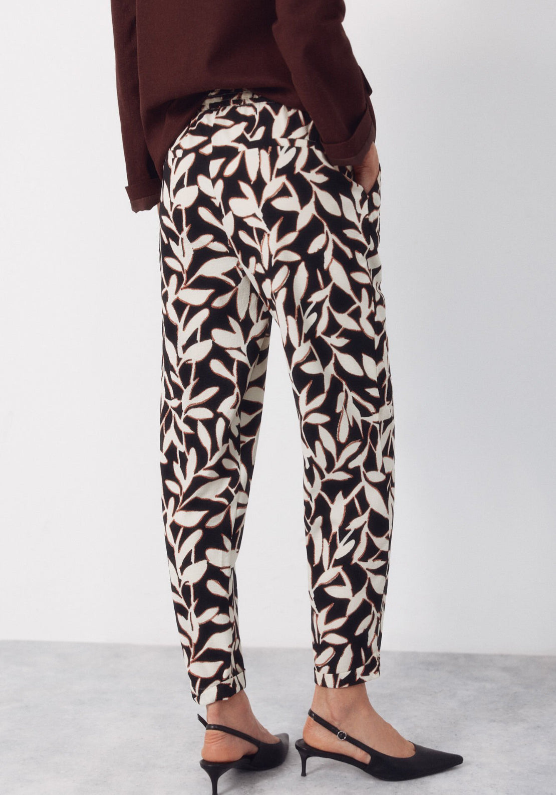 Cortefiel Flowy Textured Ruffle Trousers - Multicolour 2 Shaws Department Stores