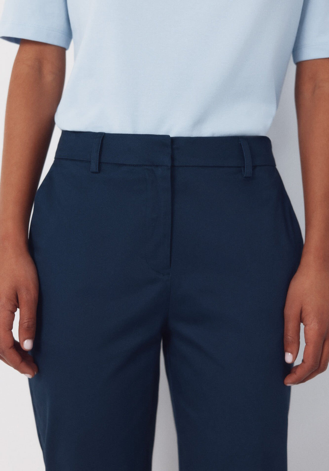 Cortefiel Slim Fit Ankle Trousers - Blue 3 Shaws Department Stores