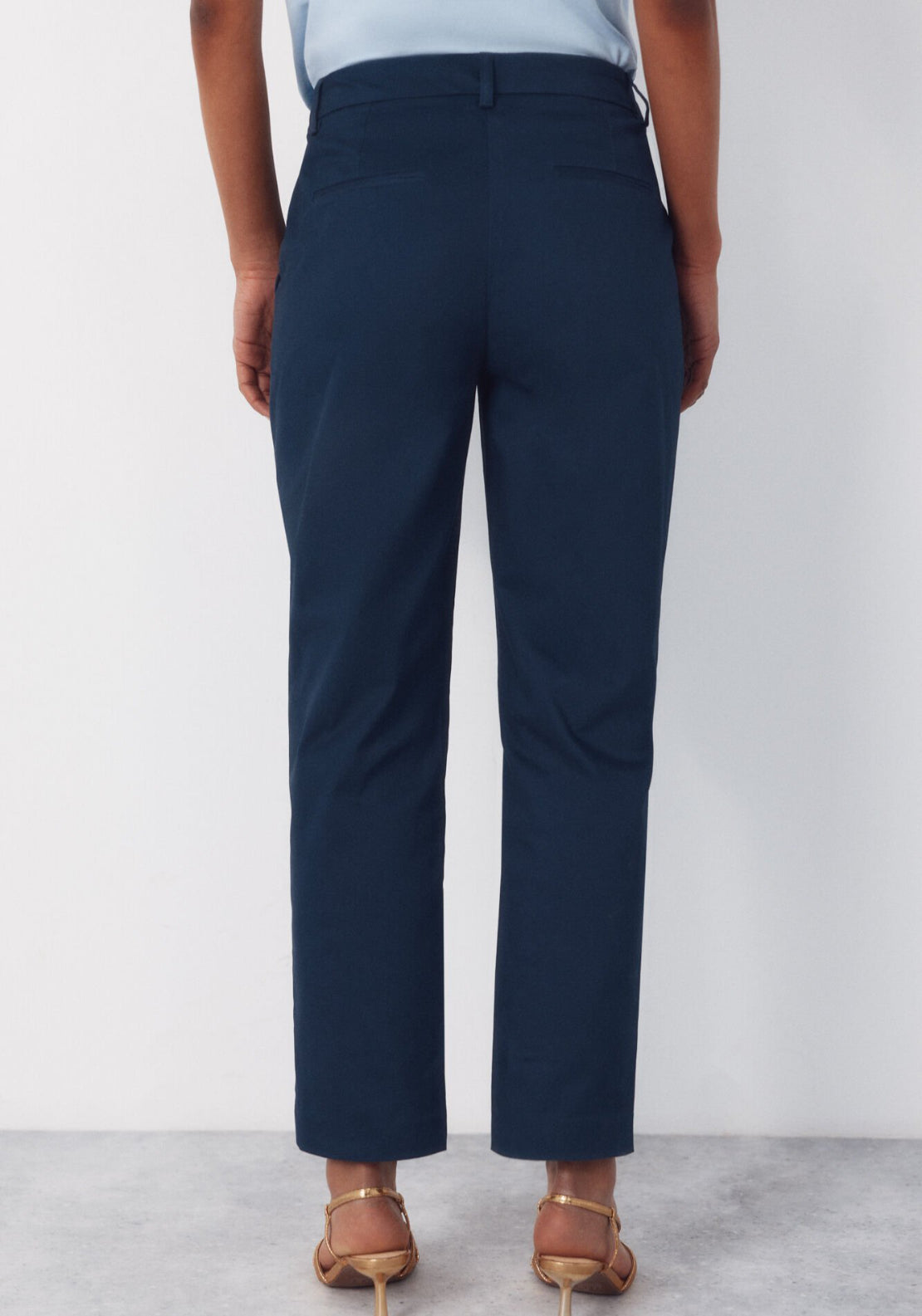 Cortefiel Slim Fit Ankle Trousers - Blue 2 Shaws Department Stores