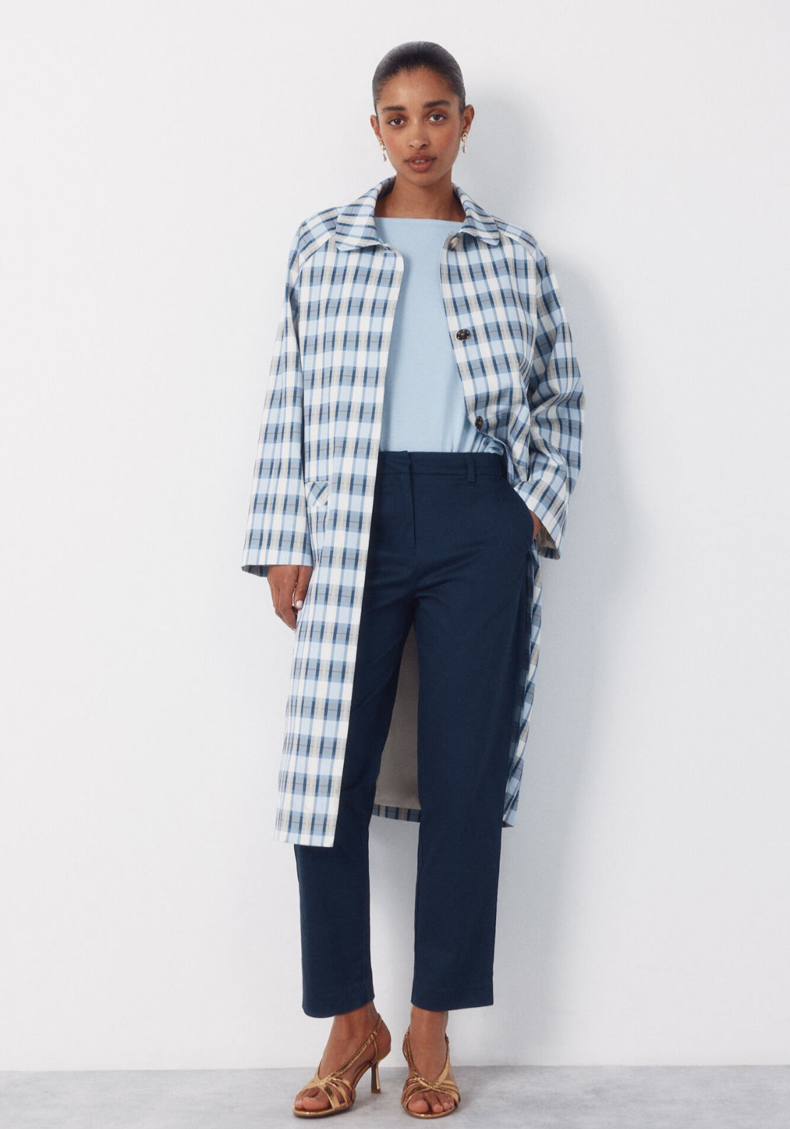 Cortefiel Slim Fit Ankle Trousers - Blue 4 Shaws Department Stores