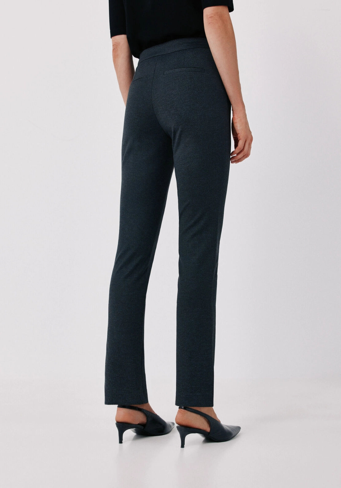 Roma Stretch Knit Trousers - Grey Print