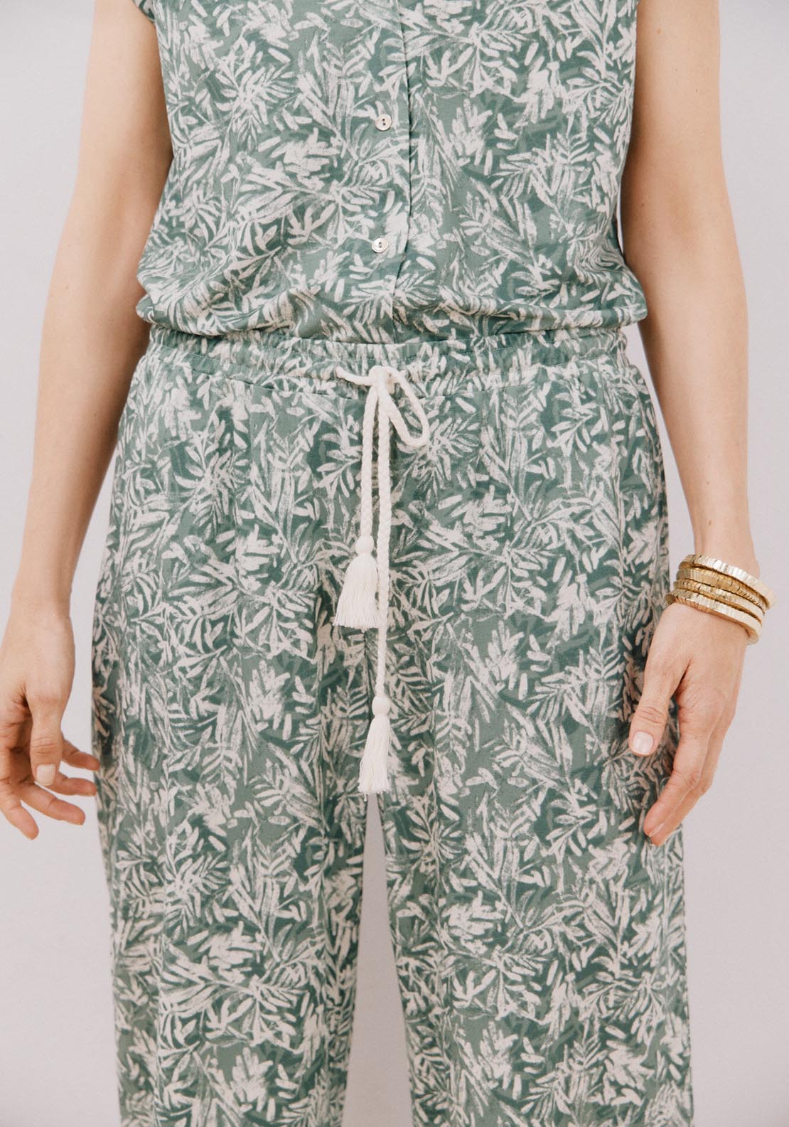 Cortefiel Printed Knit Trousers - Green Print 5 Shaws Department Stores