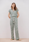 Printed Knit Trousers - Green Print