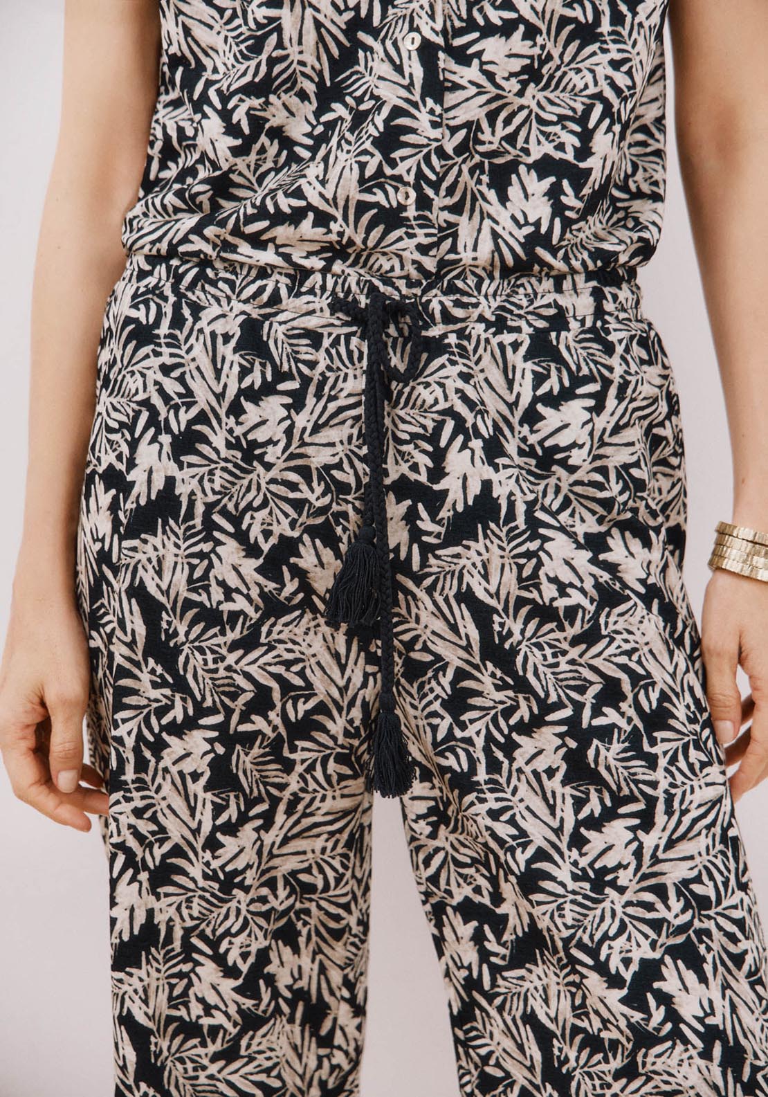 Cortefiel Printed Knit Trousers - White Print 4 Shaws Department Stores